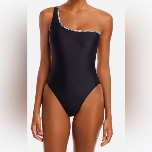 NWT LEMLEM Lena One Shoulder One Piece Black & White Swimsuit- Sz Xs - Picture 3 of 11